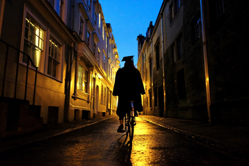 Student on a bike, Hermione Grassi